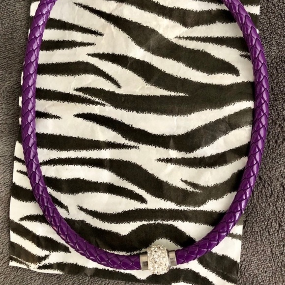 Purple/Rhinestone Handmade fun necklace for your unique self! - Picture 1 of 3